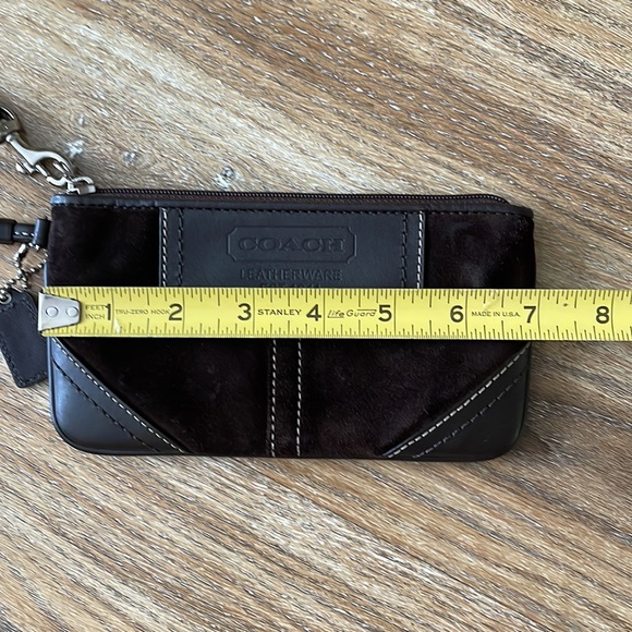 Coach Chocolate Brown Suede Wristlet - Picture 7 of 10
